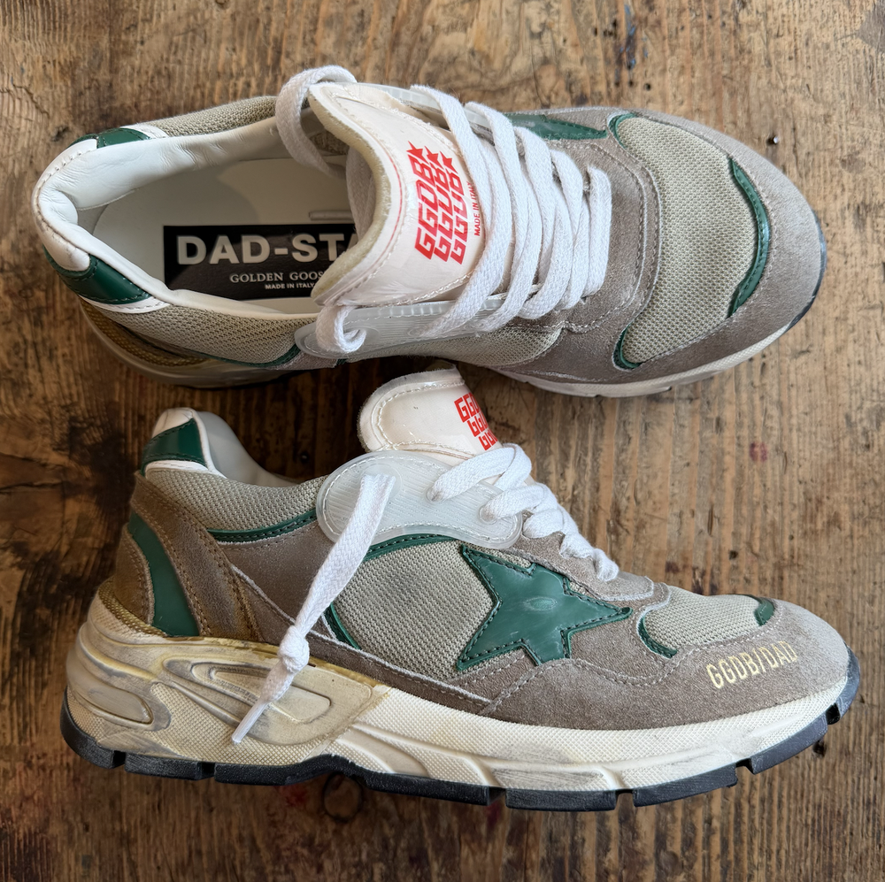 Golden Goose Running Dad Net Laminated Upper Leather Star